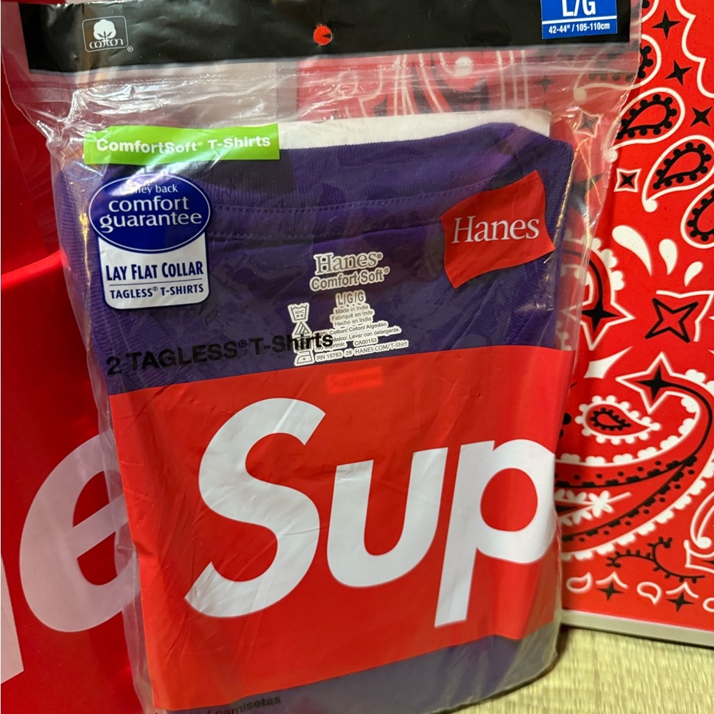 Supreme Hanes Purple Tees (L)
